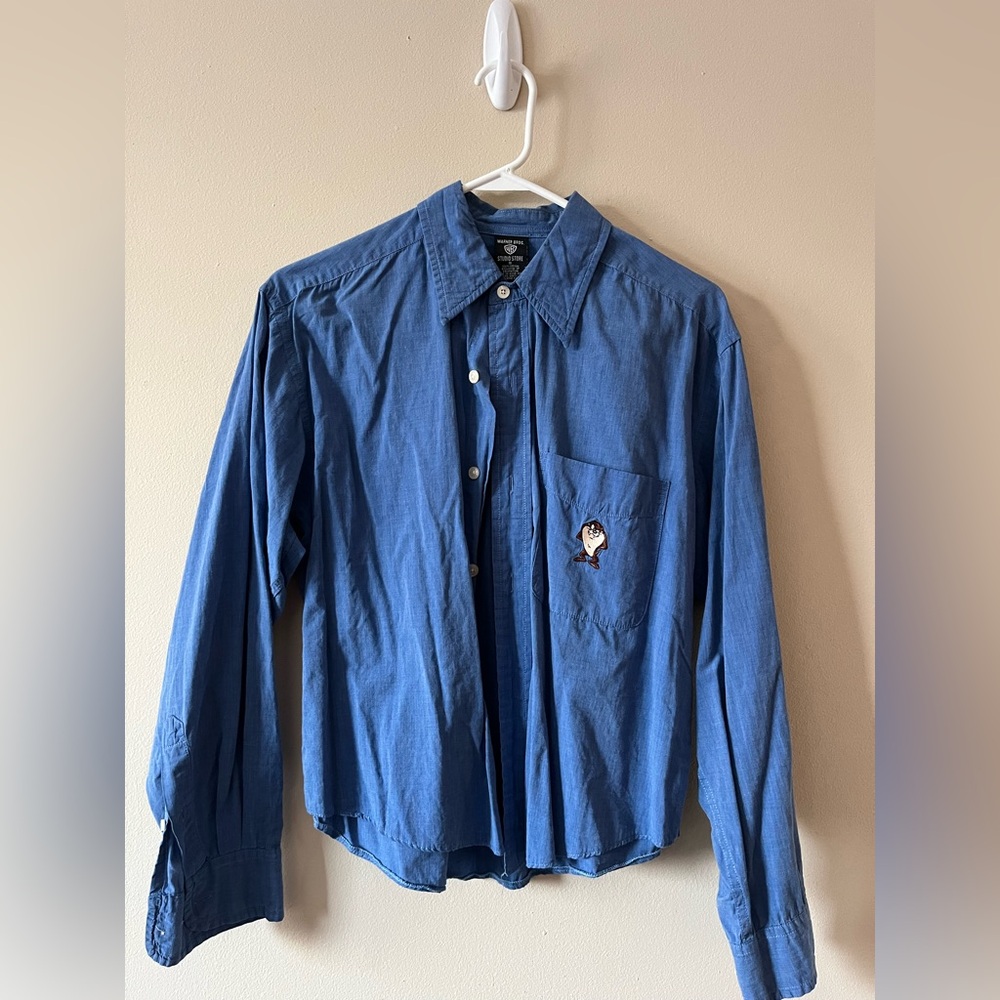 Warner Bros. Studio Store 1998 100% Cotton Tasmanian Devil Button-up